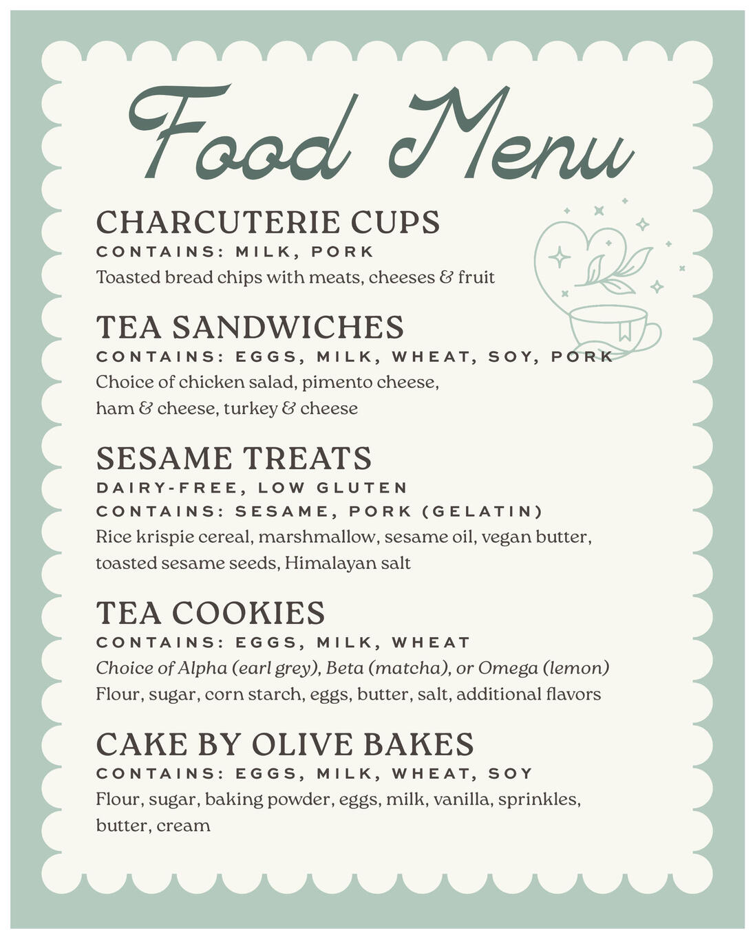 BL Tea 2025 - Food Menu BL Tea 2025 - Food Menu